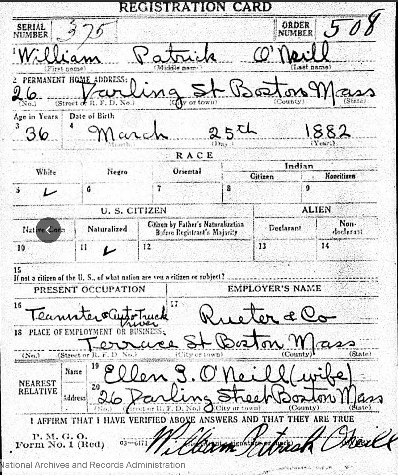 William O'Neill 1880 WWI draft cardj.pg